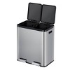 EKO 30L+30L Stainless Steel Essential Plus Recycler Step Trash Can: Dual Compartment Kitchen Trash Can, Silver, 60L Capacity - 2 of 4