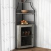 Corner Wine Rack, with Detachable Wine Rack, Bar Cabinet with Glass Holder, Small Sideboard and Buffet Cabinet with Mesh Door - 2 of 4