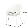 Coolbibila-Patio Chair Set Of 2, Patio Chair Made Of High-Quality Polypropylene, Armless Chairs For Outdoor With Modern Design - 4 of 4