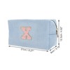 Unique Bargains Corduroy Rectangular Letter Makeup Bag Sky Blue 1 Pc - 2 of 4