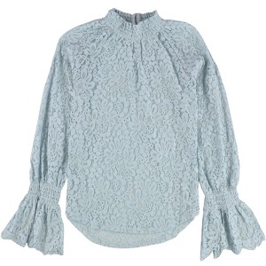 bar III Womens Mock Neck Lace Pullover Blouse - 1 of 2