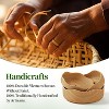 Aoibox Rattan Bread Basket Set of 3, Hand Woven Round Fruit Baskets for Serving, Picnic Basket, Wicker Storage for Living Room Kitchen in Honey Brown - 3 of 4