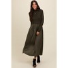 PinkBlush Olive Knit Contrast Top Satin Maternity Midi Dress - 4 of 4