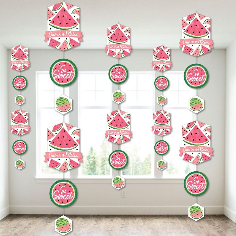 Big Dot of Happiness Sweet Watermelon - Fruit Party DIY Dangler Backdrop - Hanging Vertical Decorations - 30 Pieces, 1 of 9