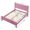 Queen Size Wood Platform Bed with Headboard and Wooden Slat Support - 4 of 4