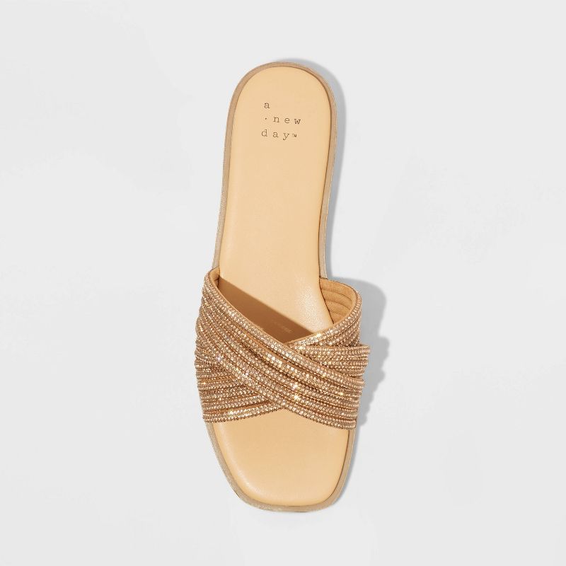 Women&#39;s Felicia Rhinestone Slide Sandals - A New Day&#8482;, 4 of 21