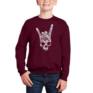 LA Pop Art Heavy Metal Genres - Boy's Word Art Crewneck Sweatshirt - 1 of 3