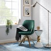 Art Leon Comfortable Velvet Swivel Accent Armchair with Golden Legs - 2 of 4