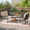 Costway 4 PCS Patio Furniture Set with Loveseat Tempered Glass Coffee Table & Soft Cushions - 4 of 4