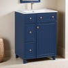24" Bathroom Vanity with Sink, Free Standing Single Basin Vanity Set with Two Drawers and One Door - Leovsnove - 3 of 4
