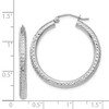 Black Bow Jewelry 3mm x 30mm, 14k White Gold, Diamond-cut Round Hoop Earrings - 4 of 4