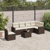 vidaXL Garden Sofa Set Brown PE Rattan Removable Covers Garden Sofa Set - 2 of 4