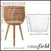 Casafield Planter Basket with Stand, Floor Planter with Wood Legs, Large Plant Pot Cover with Liner - 4 of 4