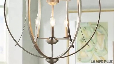 Brushed Nickel Spherical 6-Light Orb Chandelier