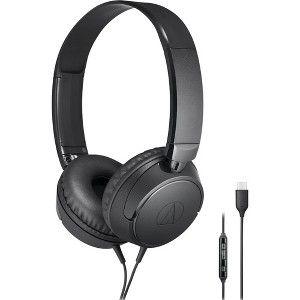 Audio Technica ATHS120CBK USB-C On-Ear Wired Headphones - Black - 1 of 3