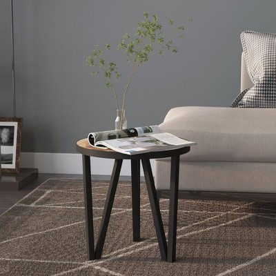 vidaXL Tea Table Black and Yellow 13.8 in. MDF