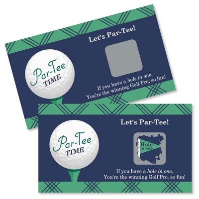 Big Dot of Happiness Par-Tee Time - Golf - Birthday or Retirement Party Game Scratch Off Cards - 22 Count