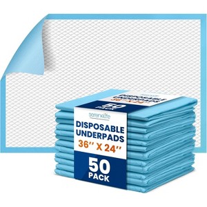 SereneLife Disposable Underpads - Super Absorbent, Leak-Resistant Pads for Incontinence, Pet Care, and Baby Hygiene (50-Pack) - 1 of 4