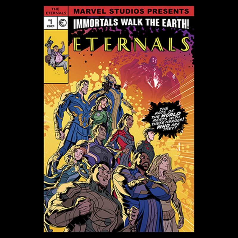 Boy's Marvel Eternals Heroes Comic Book Cover Pull Over Hoodie, 2 of 5