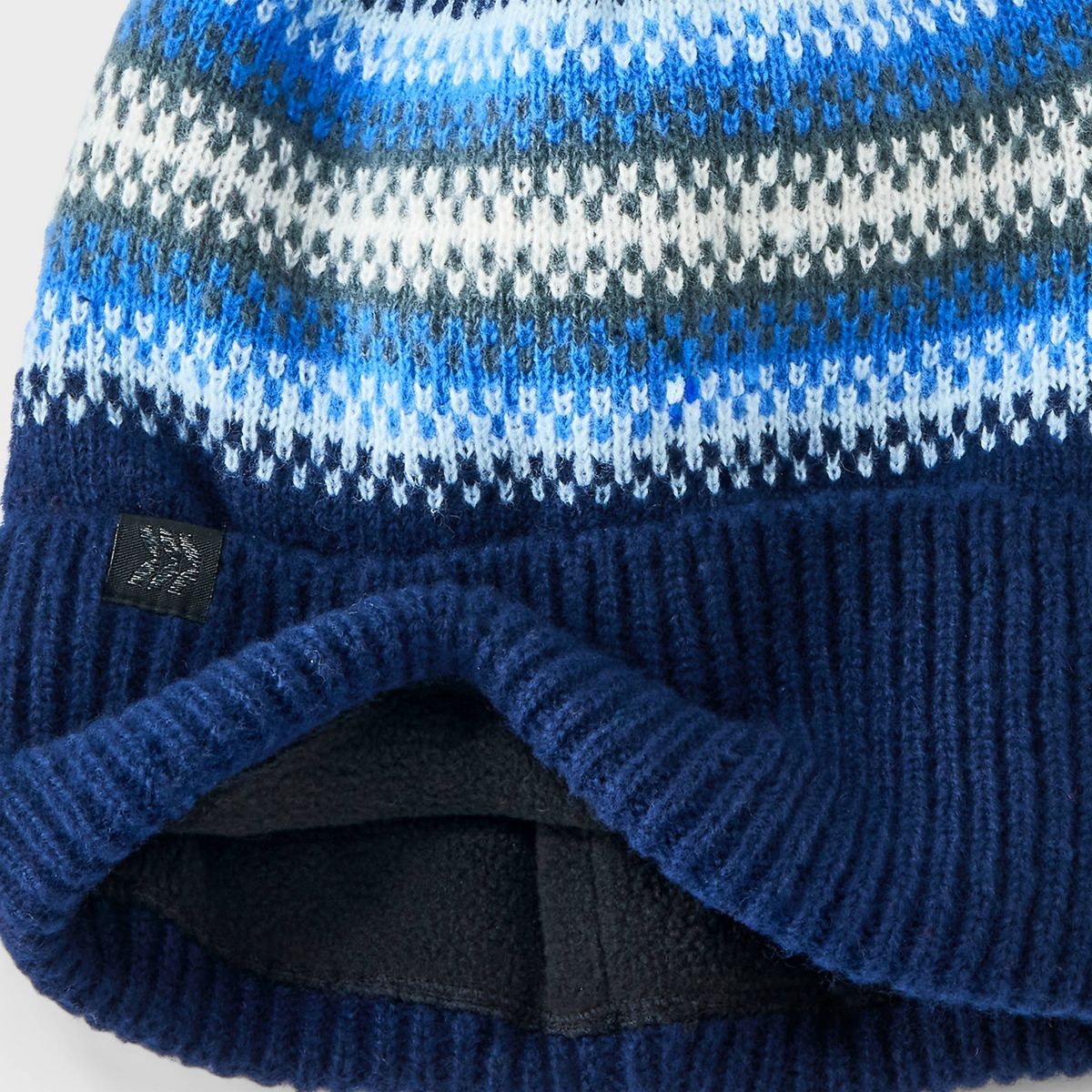 Boys' Striped Knit Beanie Hat - All In Motion™ Blue/Gray - thumbnail 3
