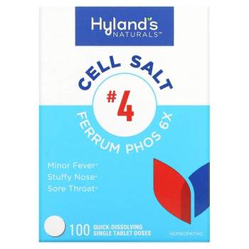 Hyland's Naturals Cell Salt #4, Ferrum Phos 6X, 100 Quick-Dissolving Single Tablets