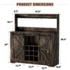 Snynuxx 47" Farmhouse Coffee Bar Cabinet with Shelves and Sliding Barn Door - 3 of 4