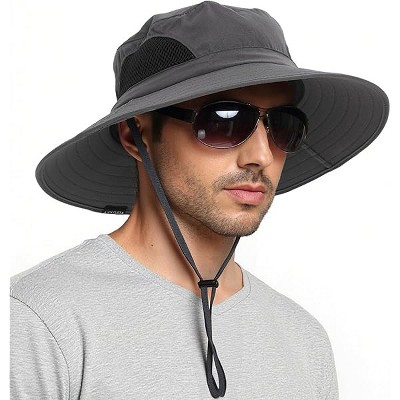 Fisfet Wide Brim Sun Hat, UPF 50+ UV Protection Waterproof Packable Bucket Hat for Men & Women,