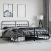 vidaXL Metal Bed Frame with Headboard and Footboard Black 76 in.x79.9 in. King - 4 of 4
