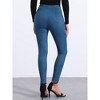 INSPIRE CHIC Women's Faux Suede High Waisted Elastic Slim Casual Leggings Pants - 4 of 4