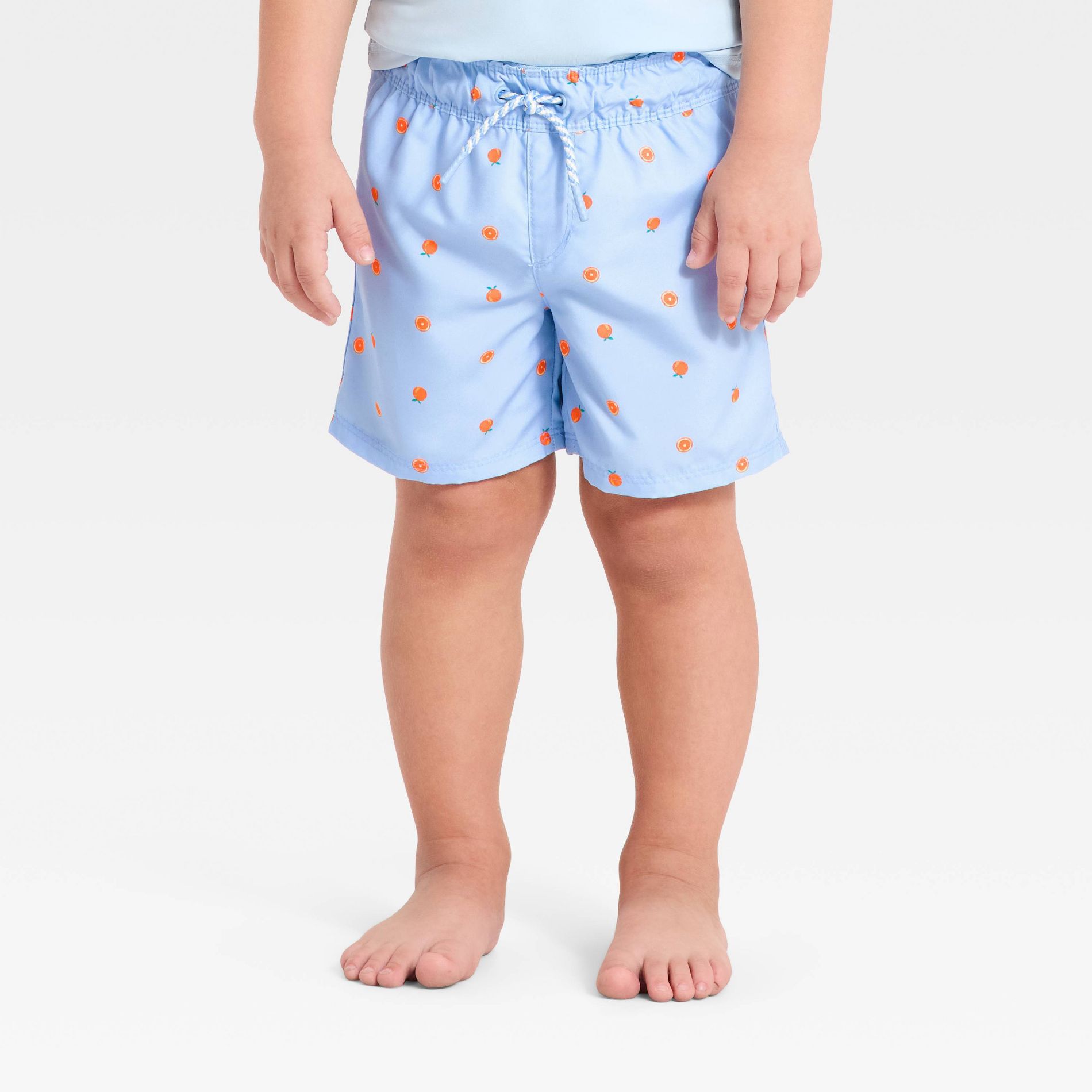 Toddler Boys' Oranges Print Swim Shorts - Cat & Jack™ Blue