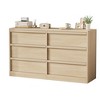 6 Chest of Drawer, Drawer Dresser for Bedroom, 46in Wide Natural Oak  with Large Storage, Wooden Dresser Organizer for Living Room, Nursery, Entryway - 2 of 4