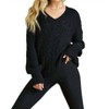 Women's V NECK TEXTURED SWEATER - ADORA - 3 of 3