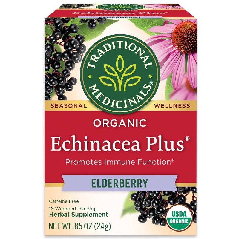 Traditional Medicinals Echicancea Plus Elderberry Tea Bags - 16ct, 1 of 6
