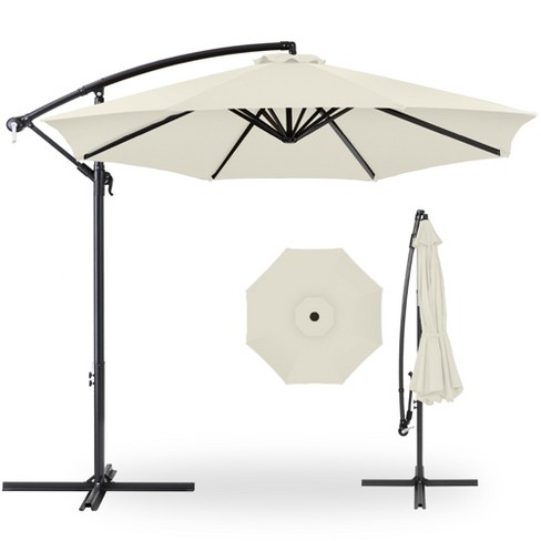 Best Choice Products 10ft Offset Hanging Outdoor Market Patio Umbrella W Easy Tilt Adjustment Ivory Target