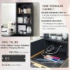 Fluted Makeup Vanity Tables with 36" HD Lighted Mirror, 48" Big Modern Vanity Desk with Glass Top & 5 Drawers & Shelves, Dressing Table - 4 of 4