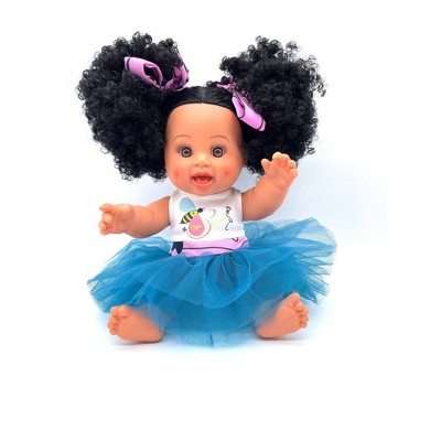 Orijin Bees Sweet Puffy 12" Baby Bee Doll - Black Hair with Brown Eyes