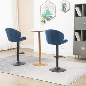 NicBex Fashion Bar Stools Set of 2 Adjustable Velvet Swivel Counter Stool with Back and Golden Footrest for Island, Kitchen, Dining Room - 1 of 4