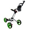 Northlight 48" White and Green Easy Folding 3 Wheel Golf Bag Push Cart - 4 of 4
