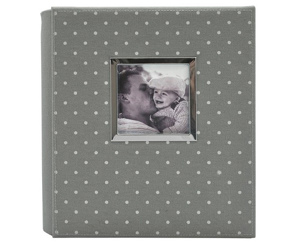 Polka Dot Photo Album Gray/White - Holds Two 4"x6" Photos per Page