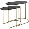 Uttermost Aztec Nesting Tables Set of 2, Small 22x11x18 in and Large 27x14x22 in, Ebony Ash and Antique Brass - 3 of 4