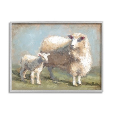 Stupell Industries Sheep Lamb Family Farm Framed Giclee Art