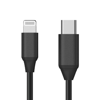 Just Wireless 10' TPU Lightning to USB C Cable Black