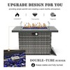 LayinSun 44" Propane Gas Fire Pit Table, 55000 BTU Rectangular Fire Pit with Glass Wind Guard Protective Cover for Outside - 4 of 4