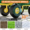 Garden Cart Heavy Duty Folding Yard Cart with 10"Multi-Terrain Tires,4 Removable Mesh Sides,180° Swivel Handle Metal Wagon for Lawn,Yard,Patio,Farm - 2 of 4
