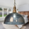 River of Goods 15.25" Cartier Glass and Wood Pendant: UL Listed, Adjustable Height, Metallic Gray - 3 of 4