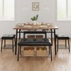 Garvee 5-Piece Modern Dining Set, Space Saving Dinette for Kitchen, Dining Room, Small Space With Steel Frame, Built-in Storage Rack - Brown - 2 of 4