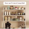 Bakers Rack With Storage Cabinet - Microwave Stand With Power Outlets, Farmhouse Rack With Thick Table Top, Small Pantry for Kitchen, Dining Room - 4 of 4