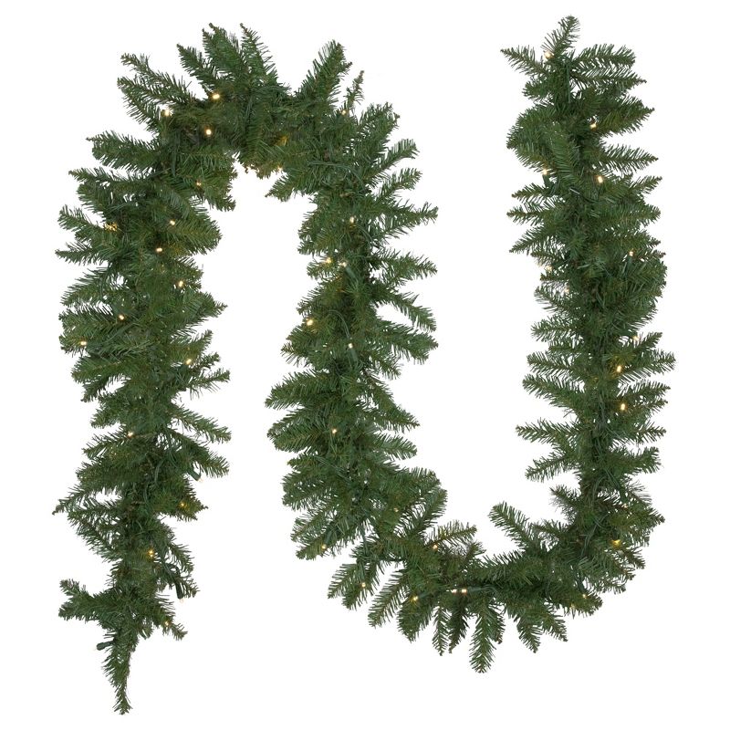 Northlight 9' x 10" Pre-Lit Northern Pine Artificial Christmas Garland - Warm White LED Lights, 1 of 8
