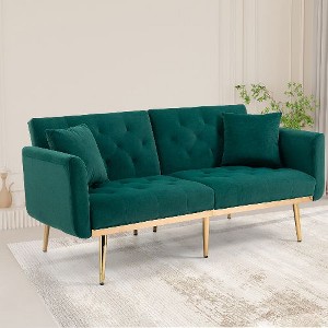 CAVINAS Loveseat Sofa with Metal Feet, Modern Convertible Sofa, Vintage Accent Sofa, Upholstered Sofa Couch for Living Room - 1 of 4