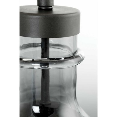 Graphite Smoked Glass Single Light Pendant with Bronze Accents